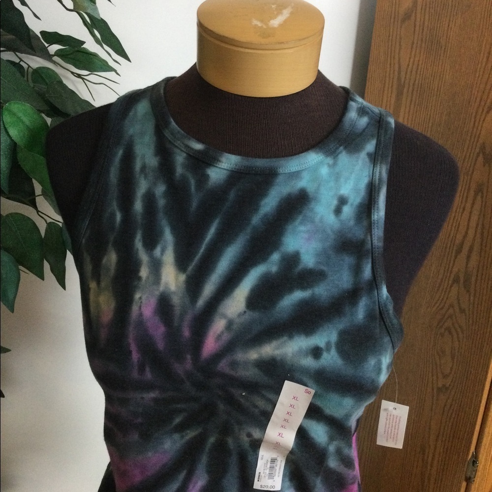 SO XL racerback crop tank top multi  tye die - Picture 8 of 12